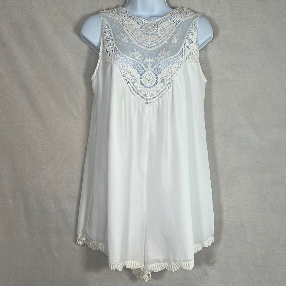 Free People Jen's Pirate Booty with Crochet Lace Playsuit Romper. Size Small